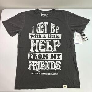 Lyric Culture Lennon Mccartney Tee Shirt Mens Medium Gray Short Sleeve Hard Rock